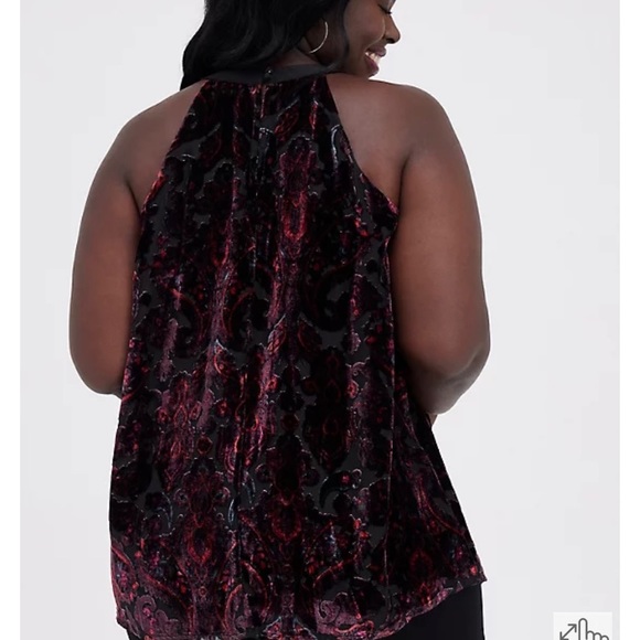 Torrid NWT HALTER TUNIC TANK - BURNOUT VELVET PAISLEY Torrid SZ 0=12 in women’s - Picture 11 of 12